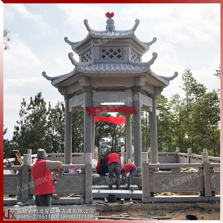 新農村石雕涼亭圖片